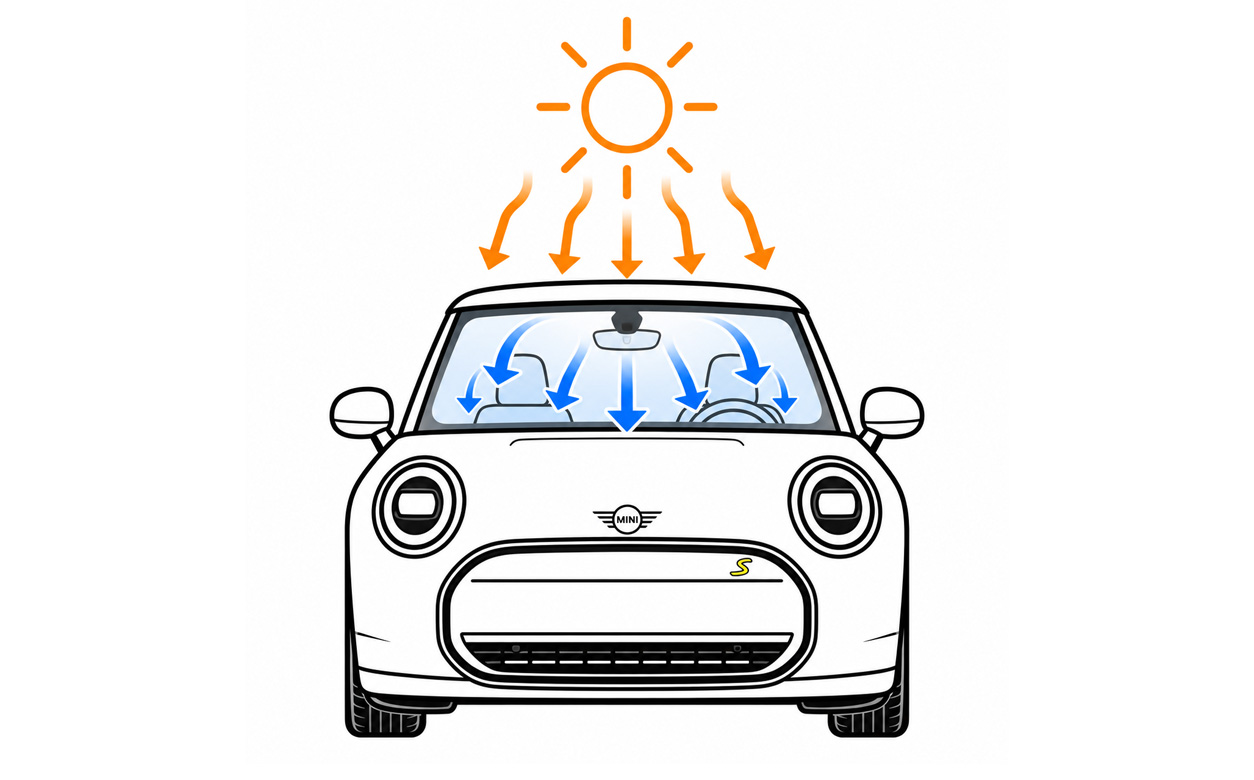 MINIの車内を素早く涼しくする高い冷房効率のアイコン