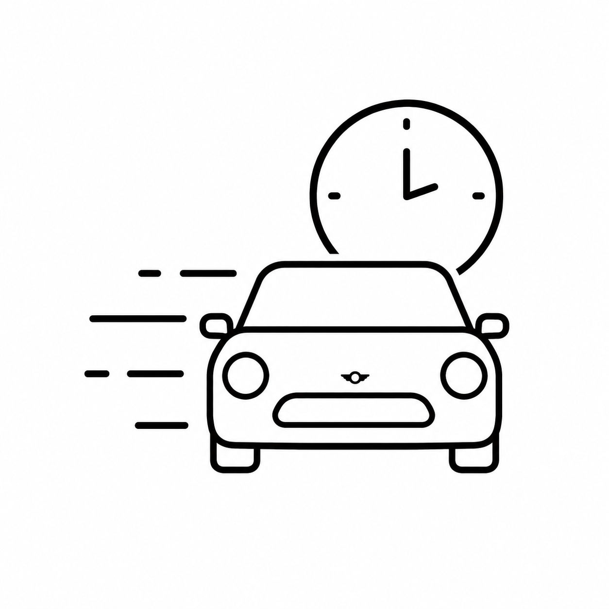 即日お渡しを表すMINIと時計のアイコン