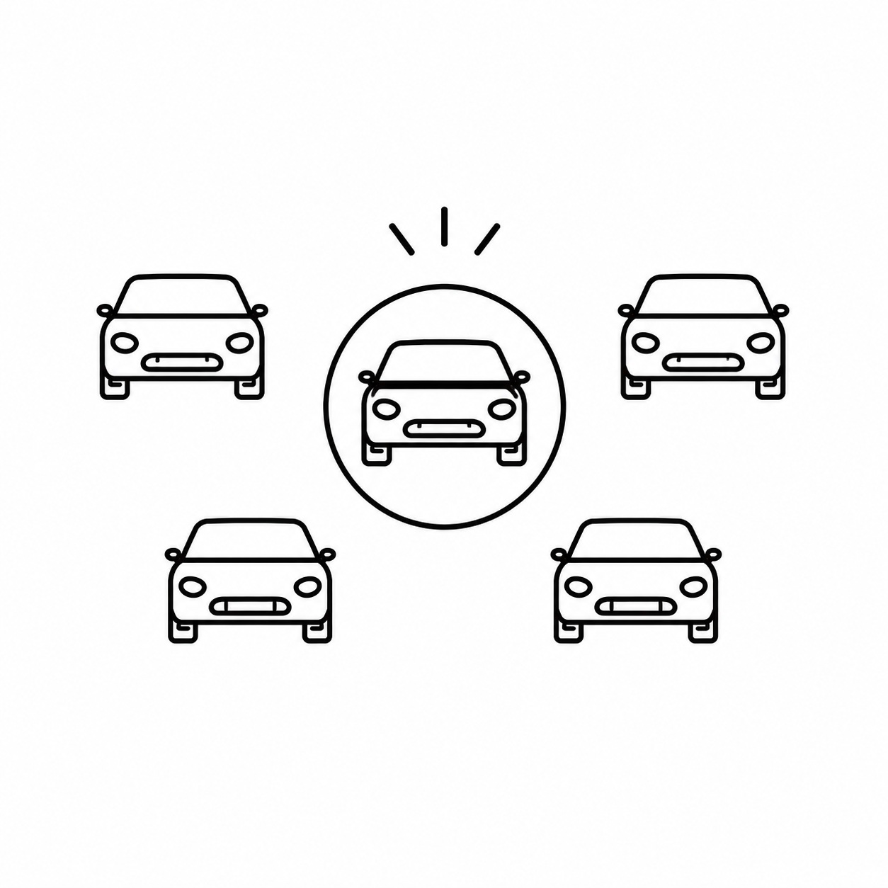 5台の対象試乗車からMINIを選ぶアイコン